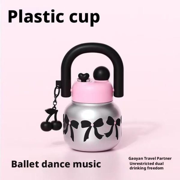 Big Belly Water Bottle Silver bows